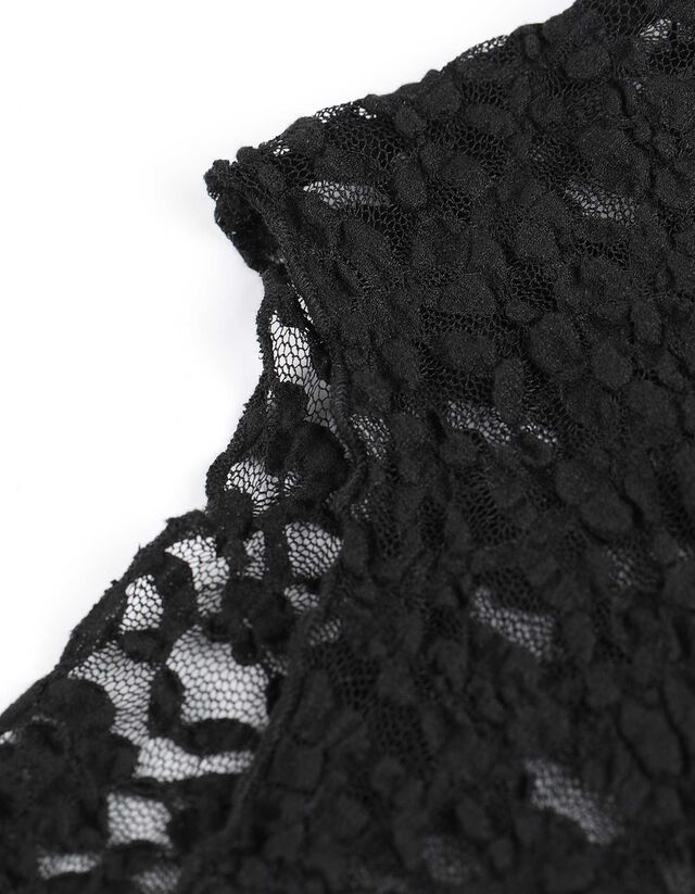 Rövid felső - Csipke - fekete