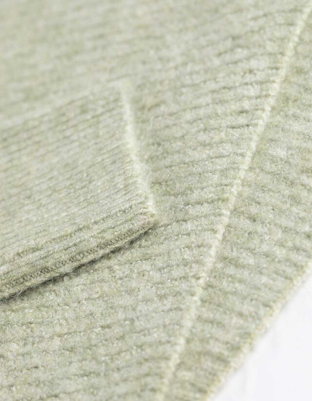 Pulóver - V-kivágás - bézs