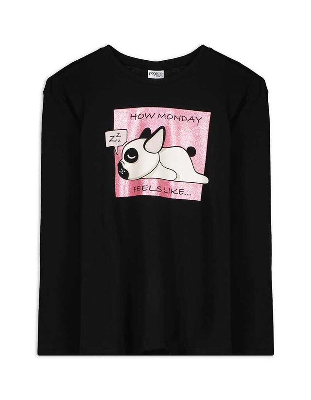 Hosszú ujjú felső - Elülső nyomtatás - pink