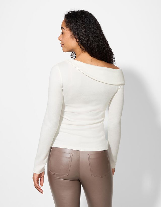 Hosszú ujjú felső - Nyitott vállú - sötétbarna