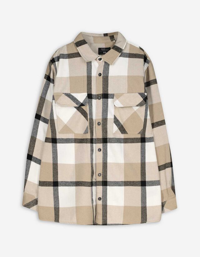 Férfi ing - Gyapjú megjelenés - bézs