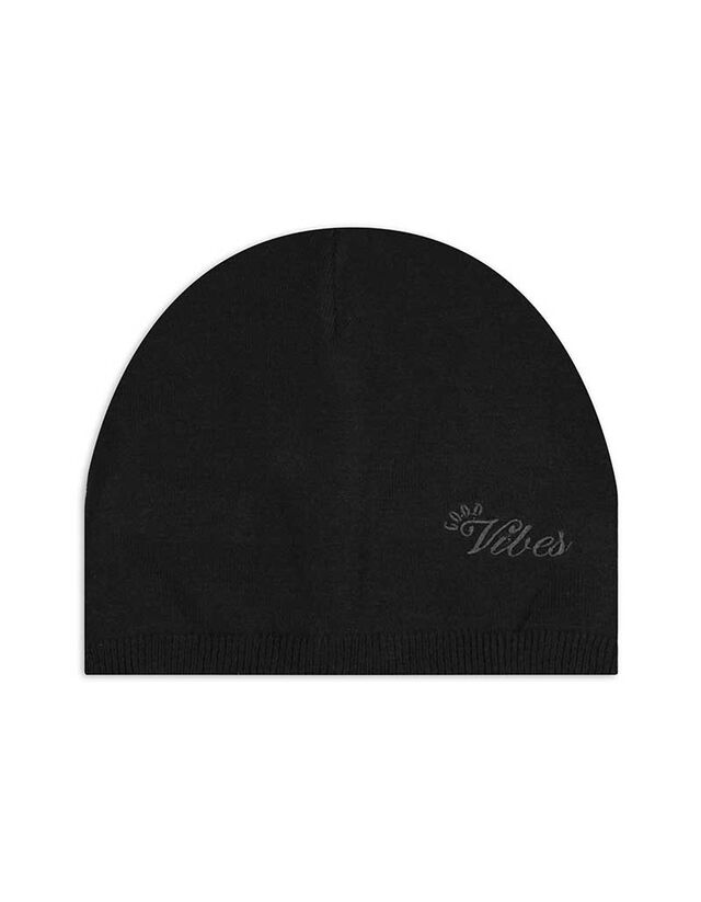 Fejre simuló sapka - Hímzésekkel - fekete