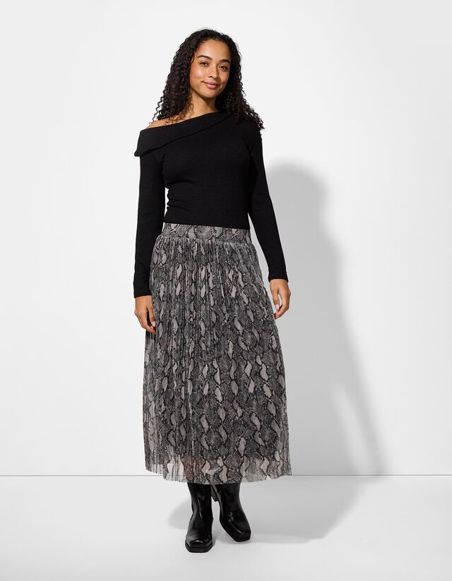 Szoknya - Ráncok - vilagos szurke