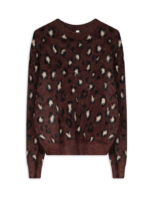 Pulóver - AnimalPrint - sötétbarna