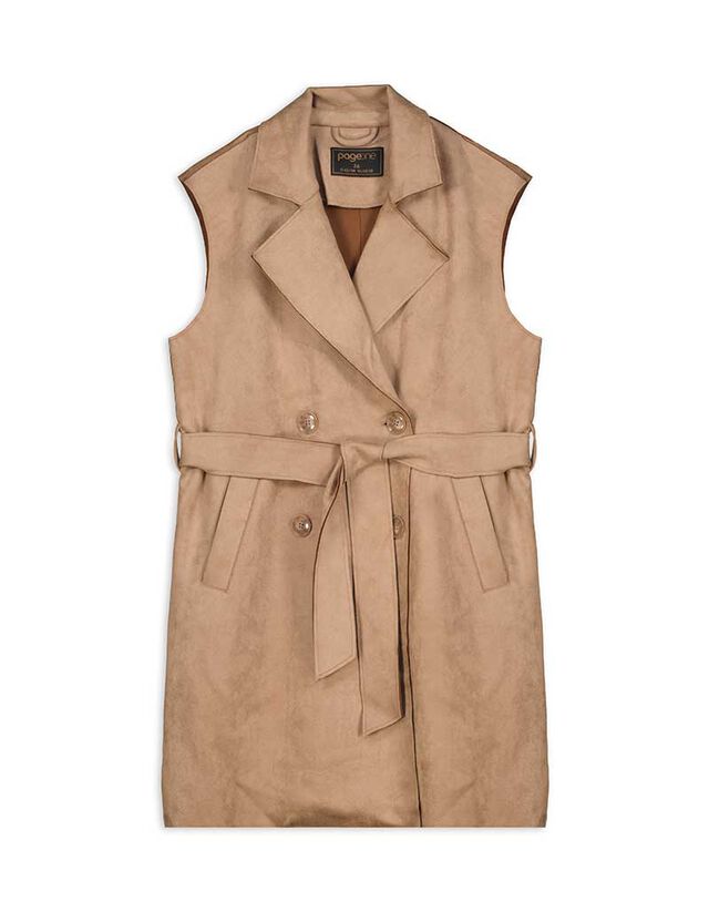 Mellény - Velúr utánzat - sötétbarna