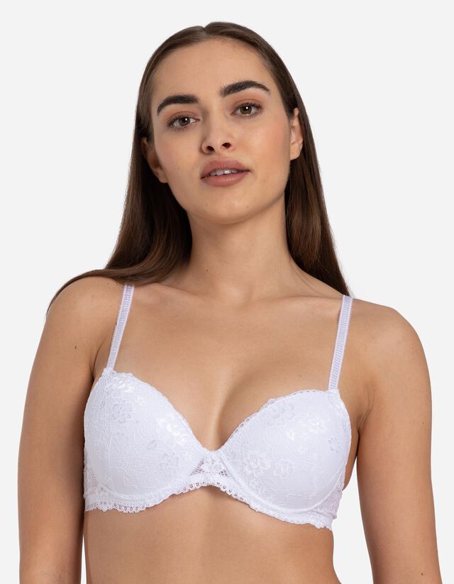 Push-up melltartó - merevítővel - feher