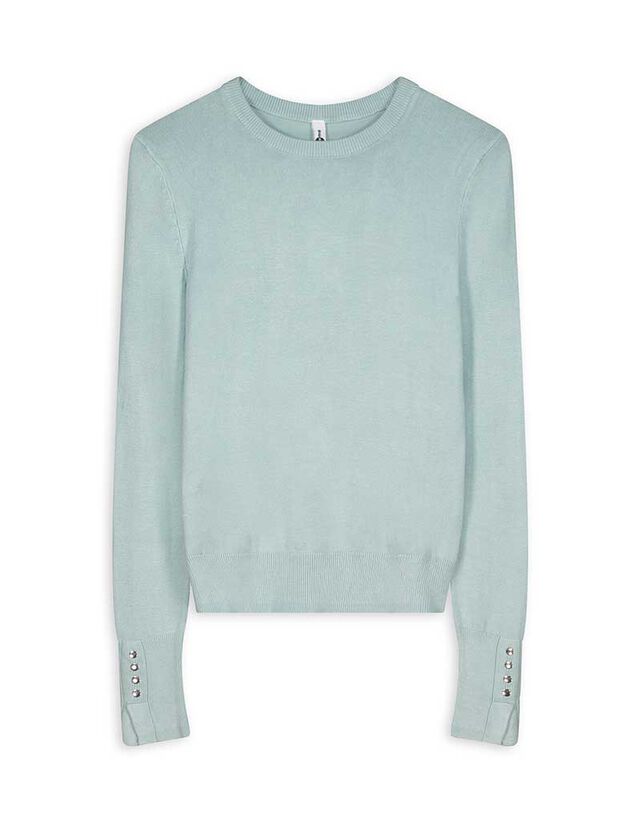 Pulóver - Díszgombokkal - sotetlila