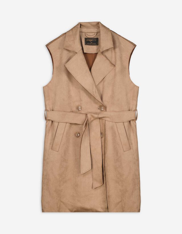 Mellény - Velúr utánzat - sötétbarna