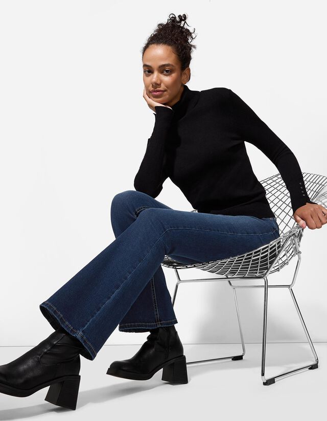 Farmernadrág - Enyhén bővülő fazon - sotetkek