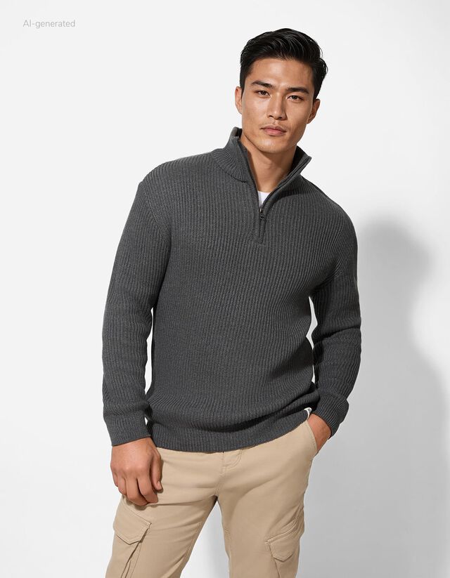 Pulóver - Troyer - sötétszürke