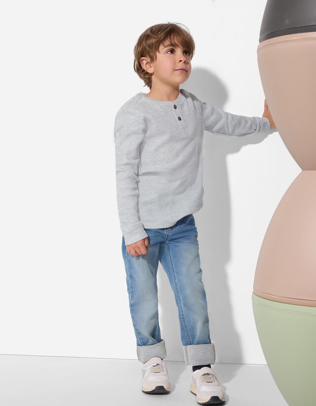 Hosszú ujjú felső - Henley nyakkivágás - sotetkek