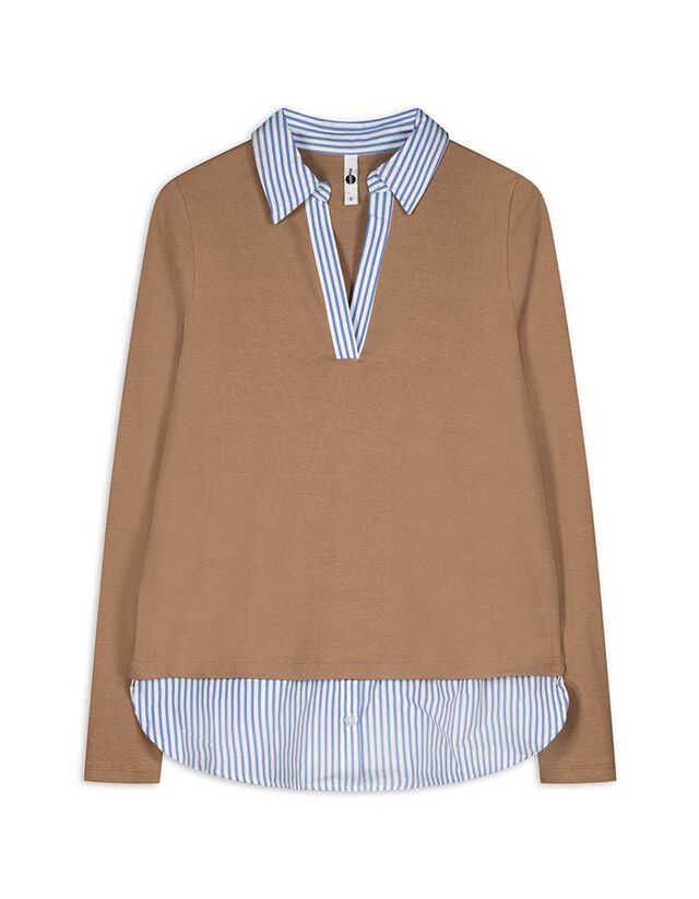 Női ing - Kétrétegű hatás - bézs