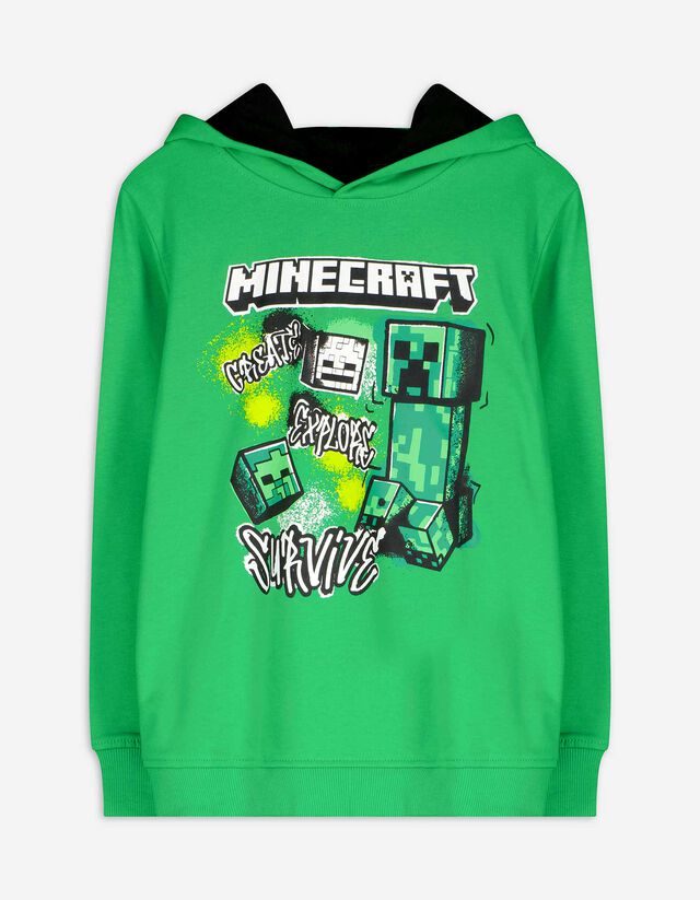 Kapucnis felső - Minecraft - zöld