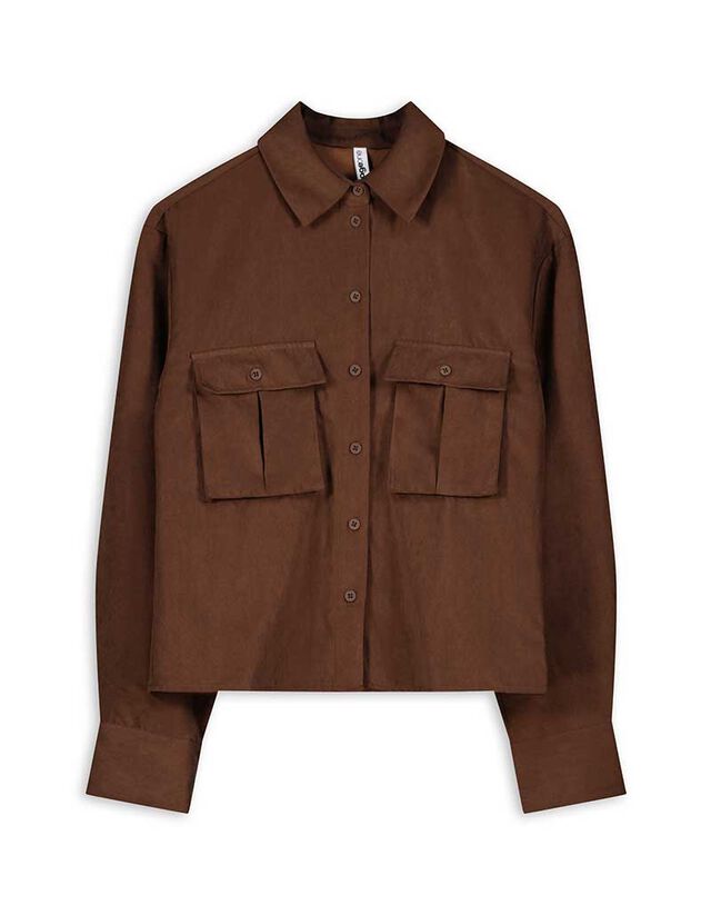 Blúz - poliészter - világos barna