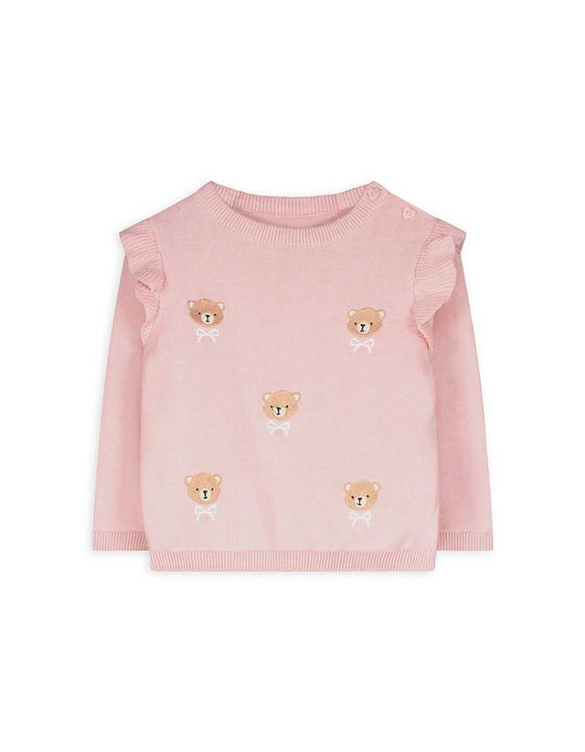 Pulóver - Hímzett - rozsaszin