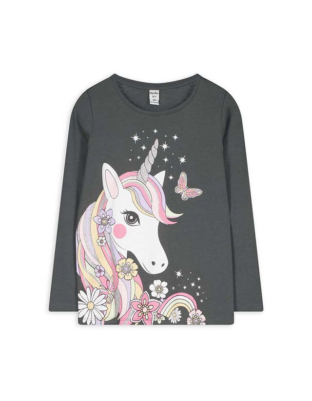 Hosszú ujjú felső - Pamut - vilagos szurke