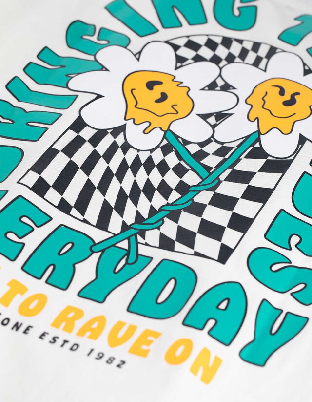 Póló - Hátul nyomtatott minta - feher