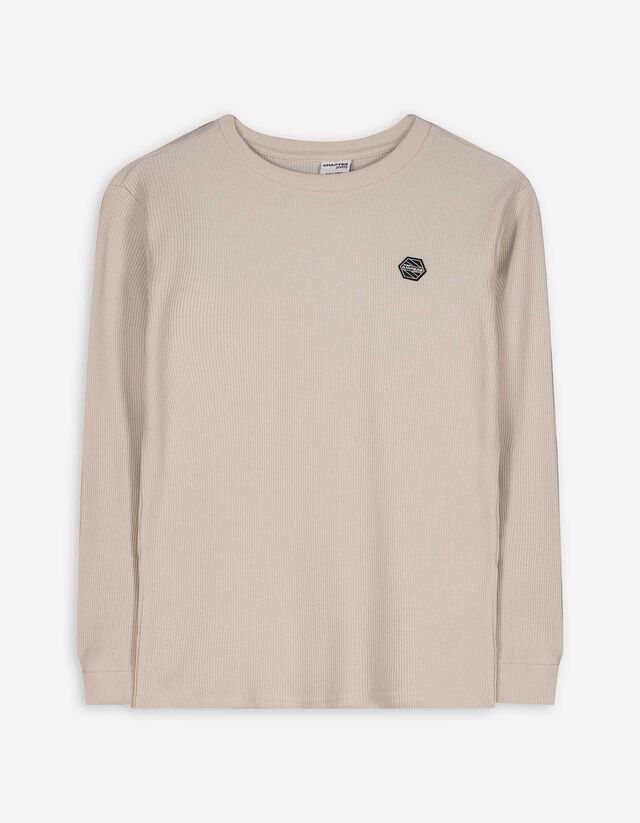 Hosszú ujjú felső - Gofri szerkezet - bézs