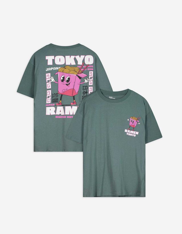 Póló - Hátul nyomtatott minta - feher