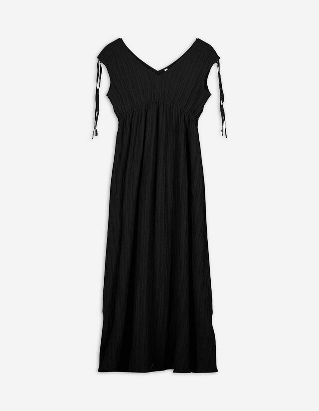 A-vonalú ruha - V-kivágás - fekete