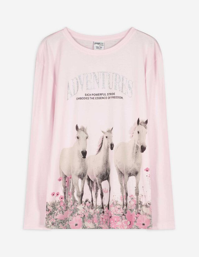 Hosszú ujjú felső - Elülső nyomtatás - pink