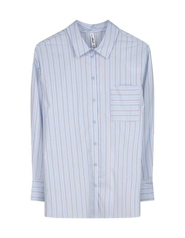 Blúz - Csíkos - világos barna