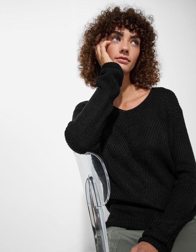 Pulóver - Egyszínű - barna