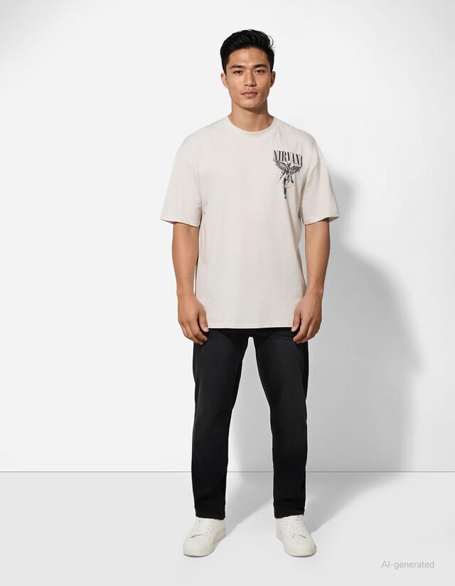 Póló - Nirvana - bézs