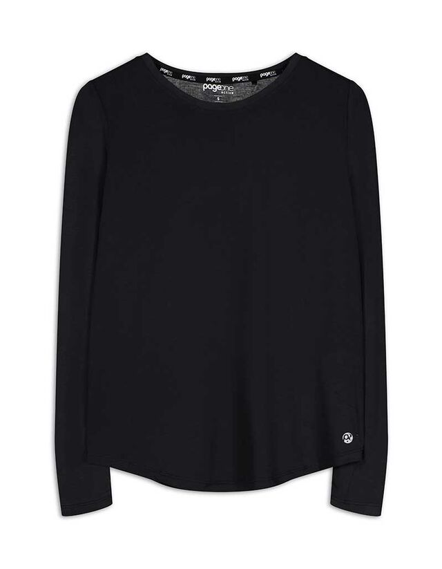 Hosszú ujjú felső - Lélegző szövet - fekete