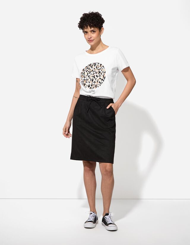 Póló - Csillámos nyomott minta - sötétbarna