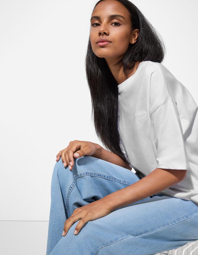 Póló - Hímzésekkel - feher