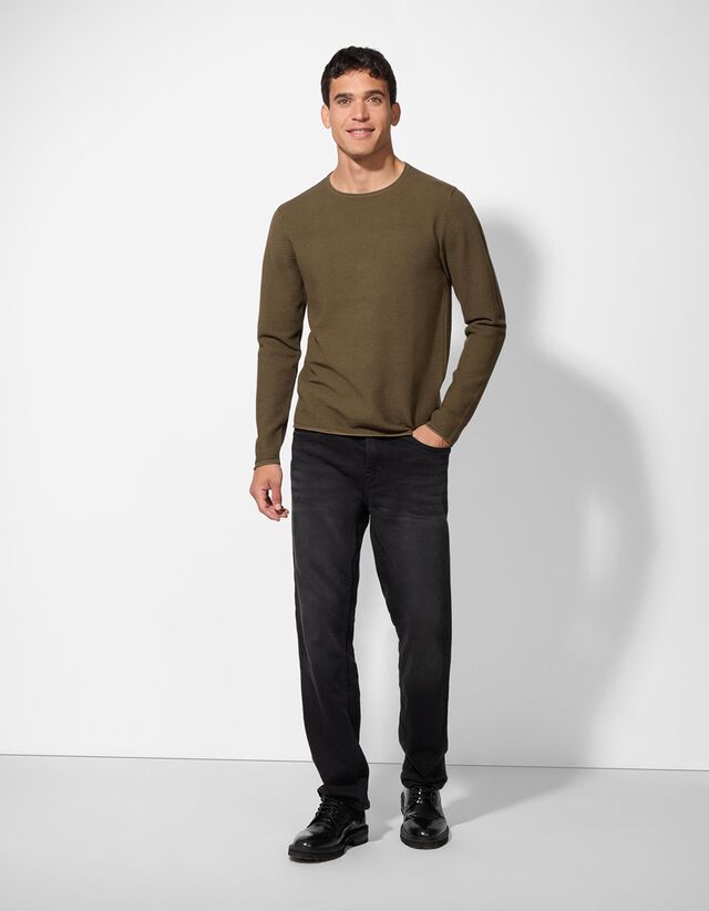 Pulóver - Kerek nyakkivágás - világos barna