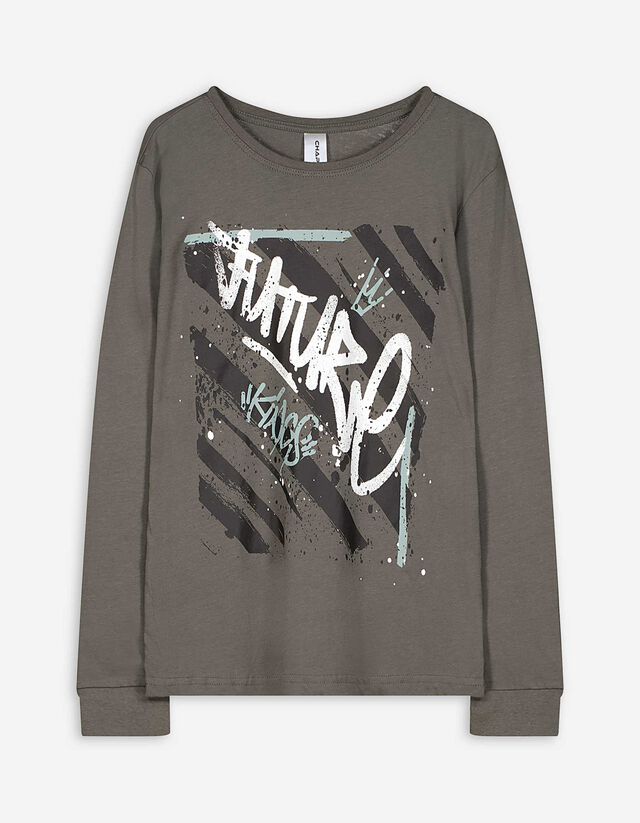 Felsőből és nadrágból álló pizsama szett - Elszórt nyomott minta - bronz