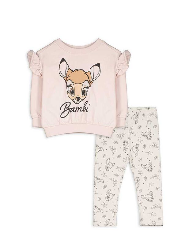 Melegítőfelsőből és leggingből álló szett - Bambi - rozsaszin