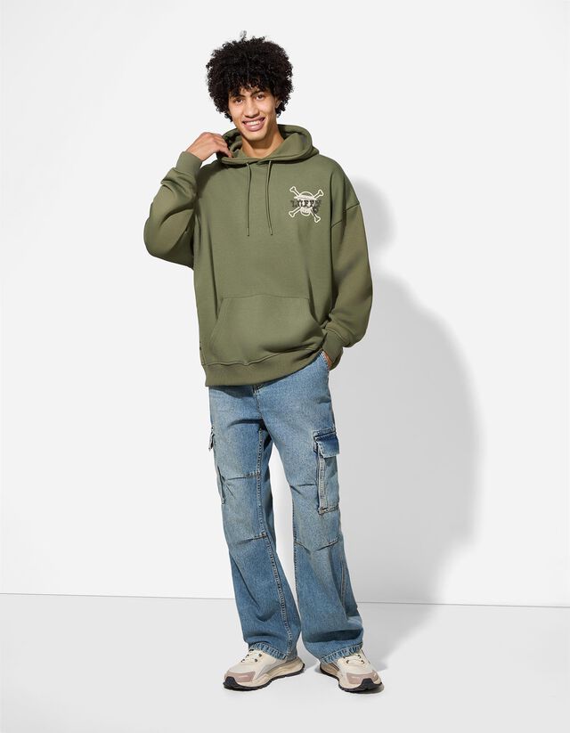 Kapucnis felső - One Piece - sötétzöld