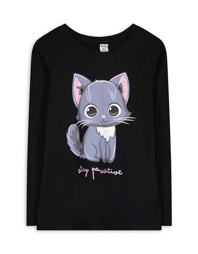 Hosszú ujjú felső - Pamut - vilagos szurke