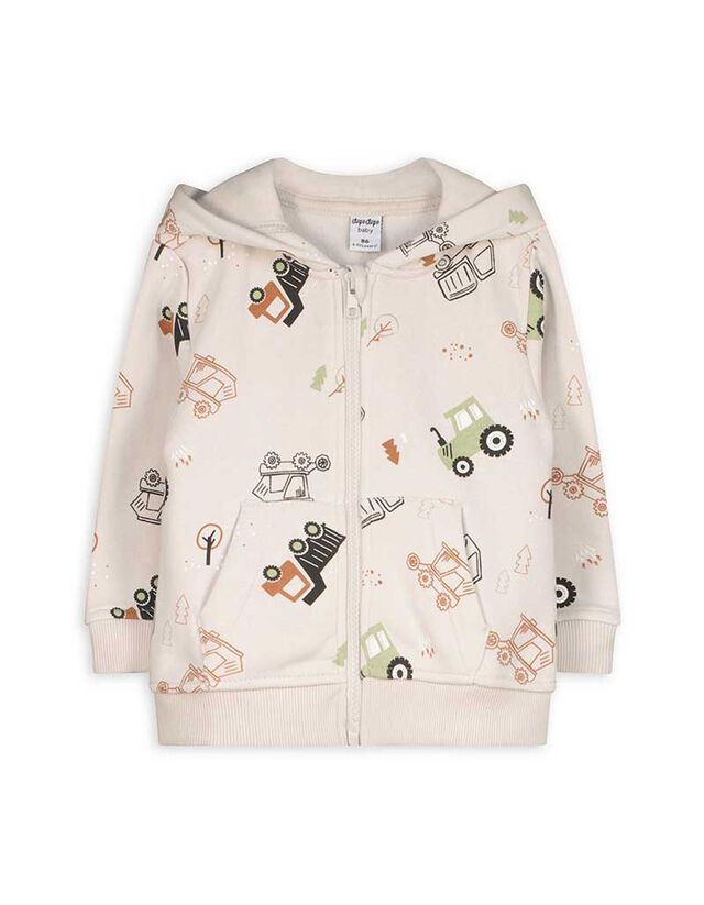 Cipzáros melegítőfelső - Elszórt nyomott minta - feher