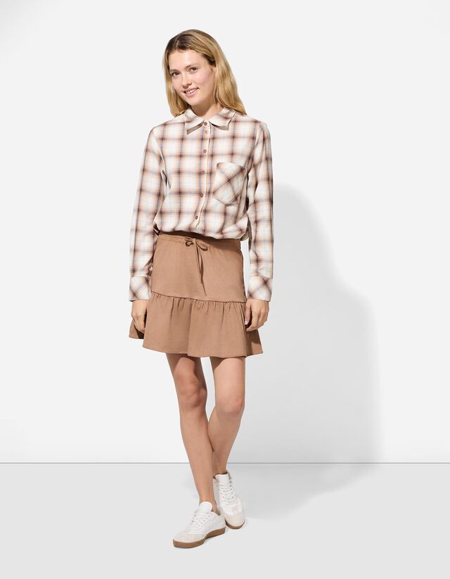 Szoknya - Velúr utánzat - sötétbarna