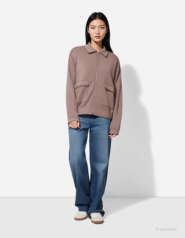 Cipzáros melegítőfelső - Cipzáros - barna