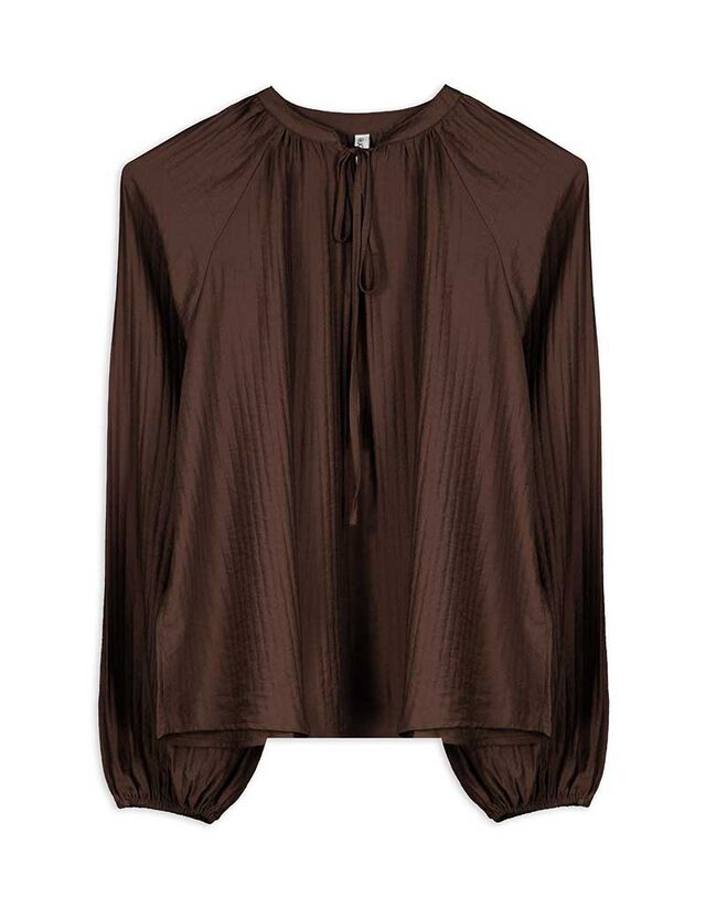 Blúz - V-kivágás - bézs