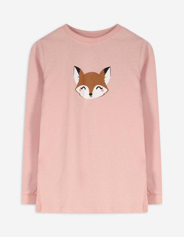 Felsőből és nadrágból álló pizsama szett - Elszórt nyomott minta - rozsaszin