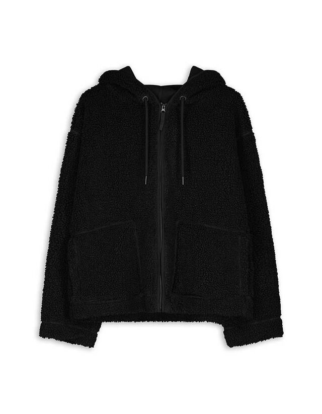 Cipzáros melegítőfelső - Plüss - fekete