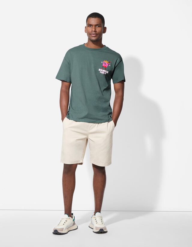 Póló - Hátul nyomtatott minta - feher