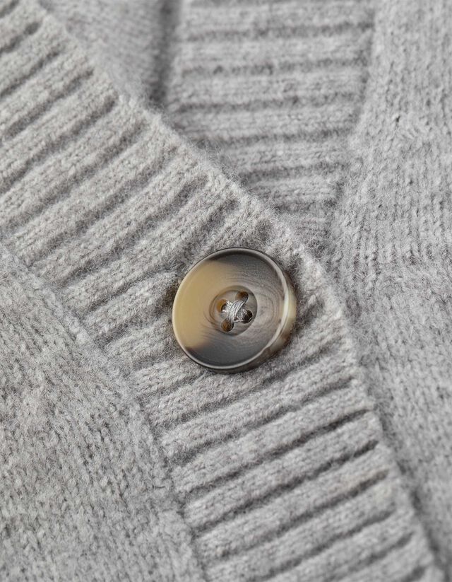 Kötött kardigán - Foltzsebek - sotetlila