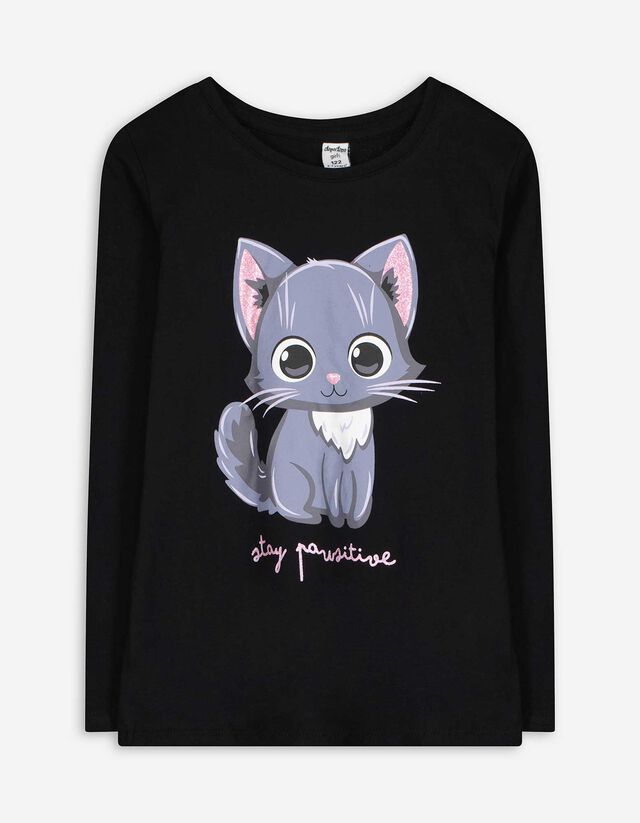 Hosszú ujjú felső - Pamut - vilagos szurke