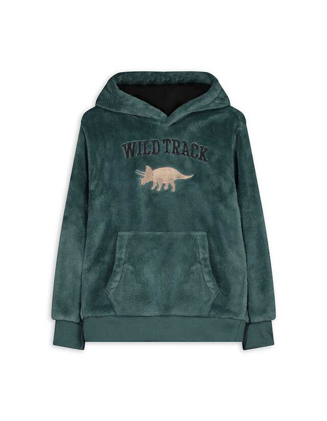 Kapucnis felső - Plüss - zöld