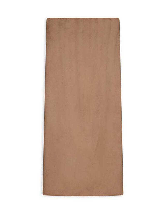 Térdig érő szoknya - Velúr utánzat - barna