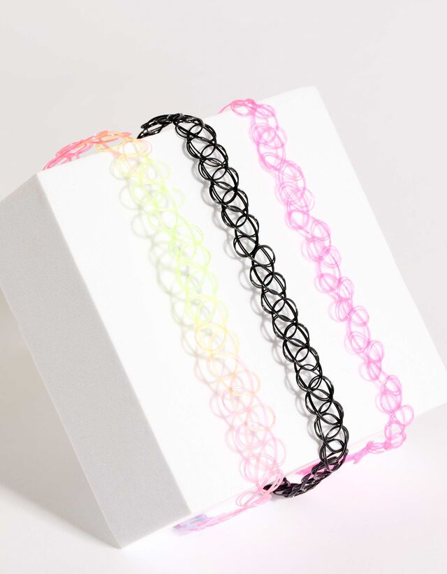 Choker - 3 db-os csomag - fekete