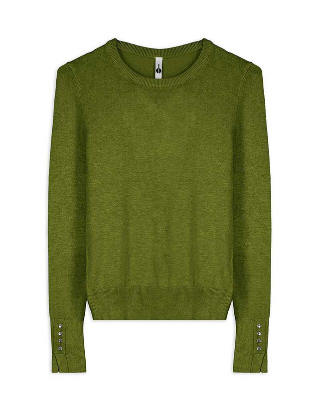 Pulóver - Díszgombokkal - sotetlila