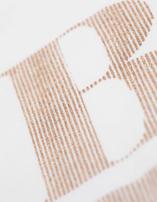 Póló - Csillámos nyomott minta - feher